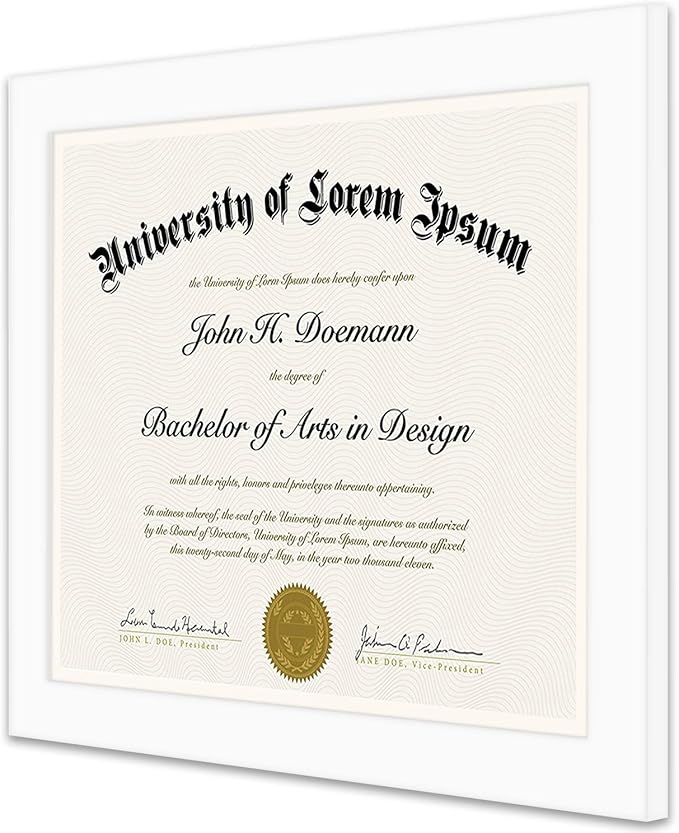 Americanflat 8.5x11 Diploma Frame in White with Shatter Resistant Glass - Horizontal and Vertical Formats for Wall and Tabletop