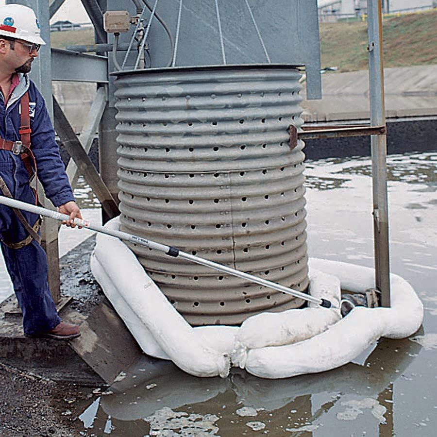 PIG Oil Boom - Oil-Only Absorbent Boom - 4 Pack - 5" x 10' Boom - Absorbs up to 6 gallons per Boom - BOM405