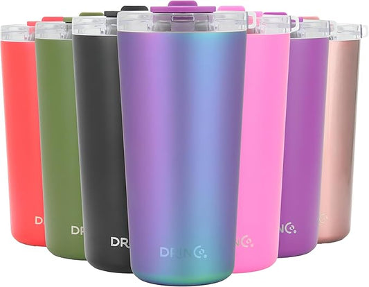 Drinco - 20 oz Stainless Steel Tumbler | Double Walled Vacuum Insulated Mug With Lid, 2 Straws, For Hot & Cold Drinks (20oz Arabian Night, 20oz)