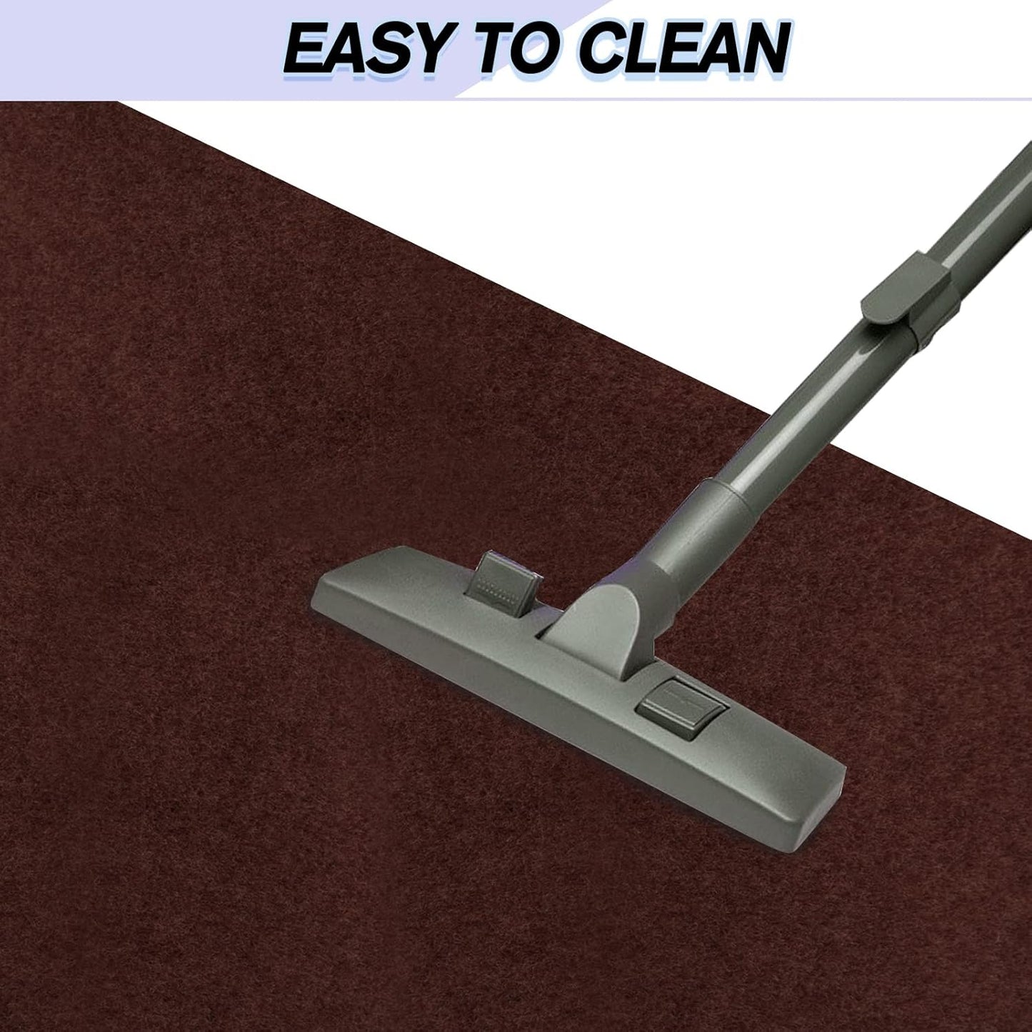 Custom Size Backed Non-Slip Area Rugs Runner, Easy Clean, Waterproof Runner Rugs for Hallway Entryway, Kitchen, Laundry, 4FT x 42FT, Brown