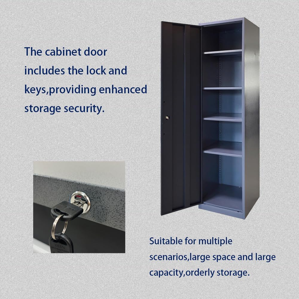 Steel Garage Storage Cabinet System, Tool Cabinets with Drawers, for Workshop Auto Repair Shop, Wall Mounting Not Necessary