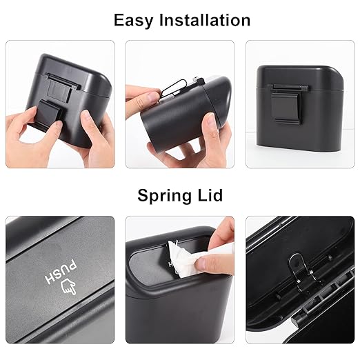 2 Packs Mini Car Trash Can Bin with Lid and 150pcs Trash Bags,Car Trash Can Bin,Car Garbage Trash Can Storage for Front Back Seat Accessories (2)??(1)