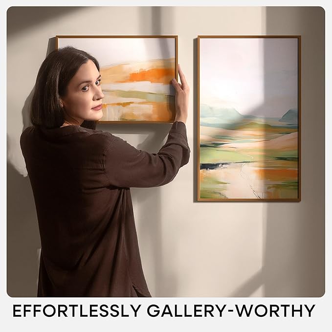 Homeforia Picture 18x24 Bronze Frame, High End Metal 18x24 Brass Poster Frames with Mat 16x20 for Photo, 18 x 24 Frame Matted to 16 x 20 Print, 24x18 Hanging Frames, Tempered Glass, Wall Kit, Set of 4