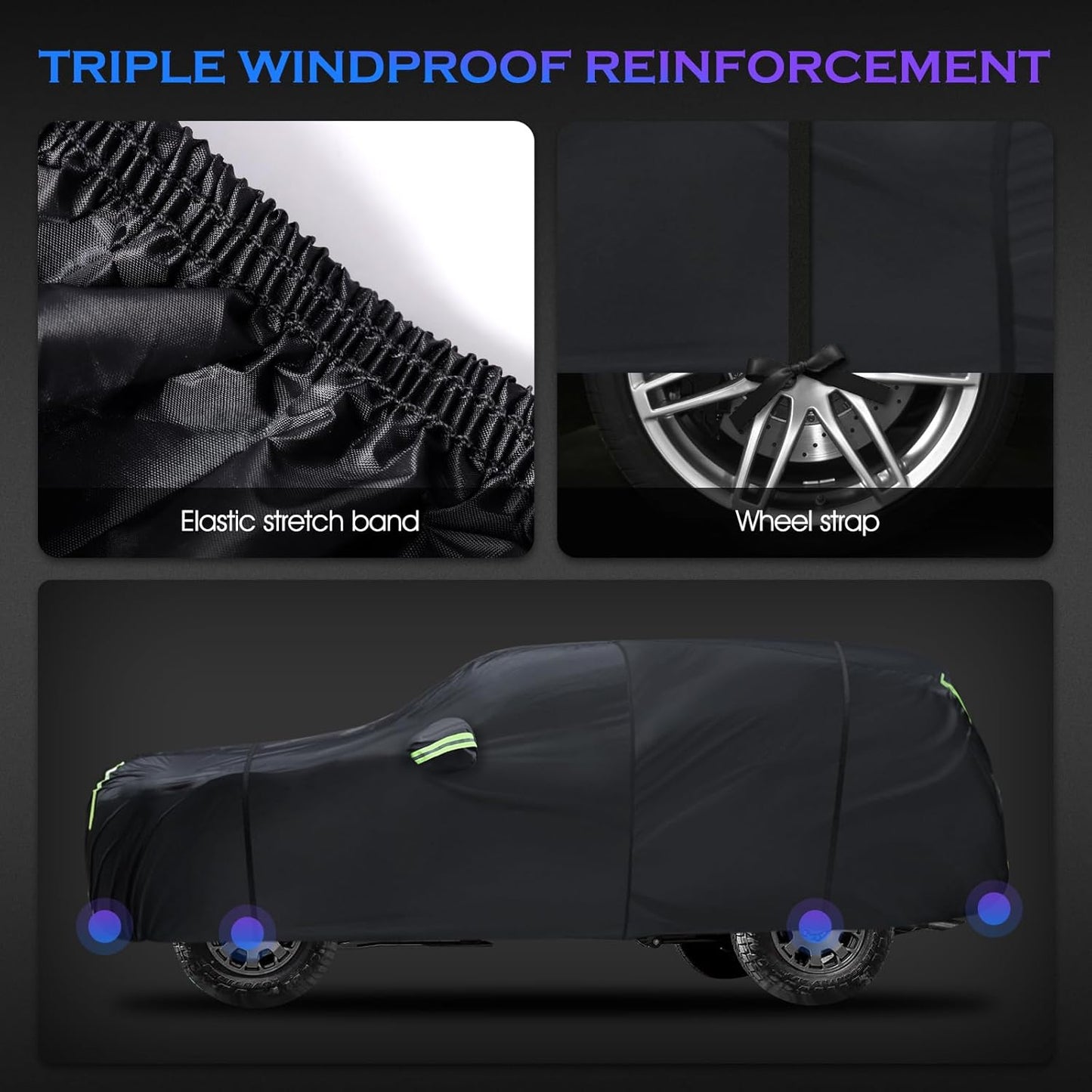 Car Cover Custom Fit for Mazda Miata MX-5 1989-2025,6 Layers Truck Cover Waterproof All Weather for Automobiles,Outdoor Full Exterior Cover,Rain, Sun, Wind Protection,Black