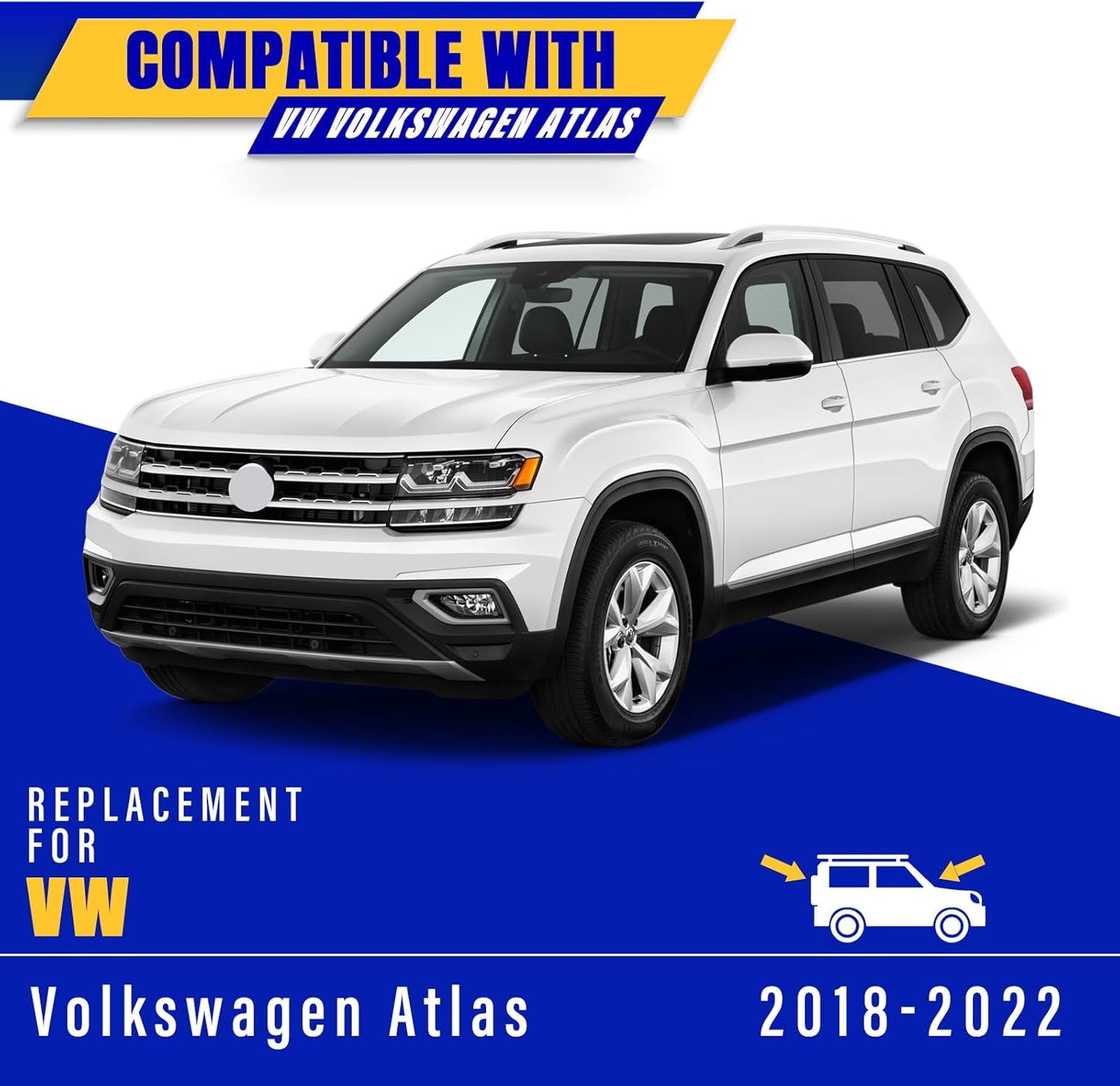 3 wipers Replacement for 2018-2022 2023 VW Volkswagen Atlas, Windshield Wiper Blades Original Equipment Replacement - 26"/22"/12" (Set of 3) Top Lock