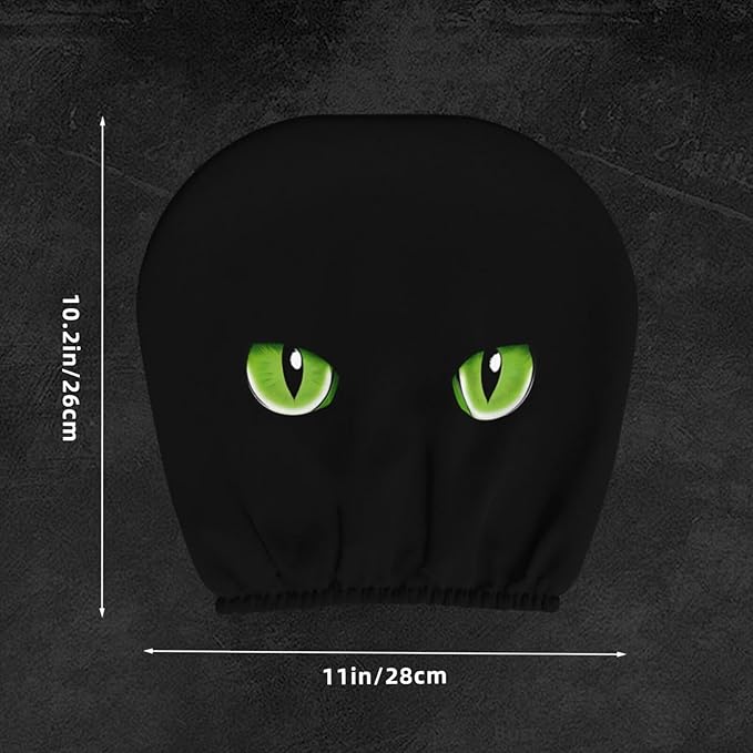 Dujiea 2 Pack Black Cat Eye Car Headrest Covers, Universal Soft Car Seat Head Rest Cover Protector, Vehicle Accessories Fabric Headrest Cover for Cars Vans Trucks