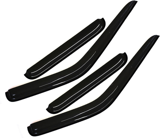 Wind Deflector Compatible with 2000-2004 Nissan Frontier Crew Cab 4 Full Size Doors Smoke Sun/Rain Guard Window Visors 94627