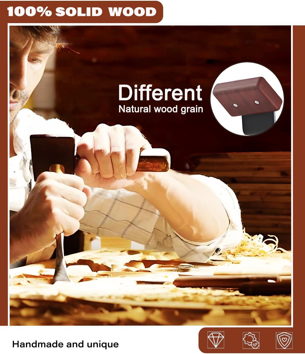 2 Pack Motorcycle Helmet Holder with Solid Wood and Strong Steel Design, Wall Mount Hanger for Motorcycle Bike Outerwear Sports Gear