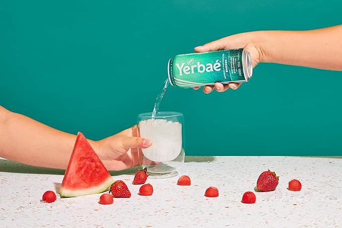 Yerbaé Watermelon Strawberry Functional Energy Drink - 0 Sugar, 0 Calories, 0 Carbs. Yerbae is Energized by Yerba Mate, Plant-Based, Healthy Alternative to Sugary Energy Drinks, 16oz cans (12 Pack)
