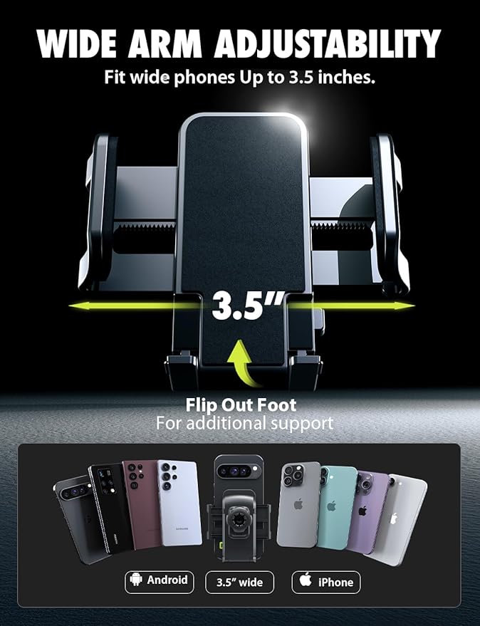 Bracketron Cell Phone Holders for Your Car - TripGrip Extend Phone Holder for Car Dashboard & Windshield, One-Hand Release, 360 Rotation, Suction Cup Car Phone Holder Mount for iPhone Android Samsung