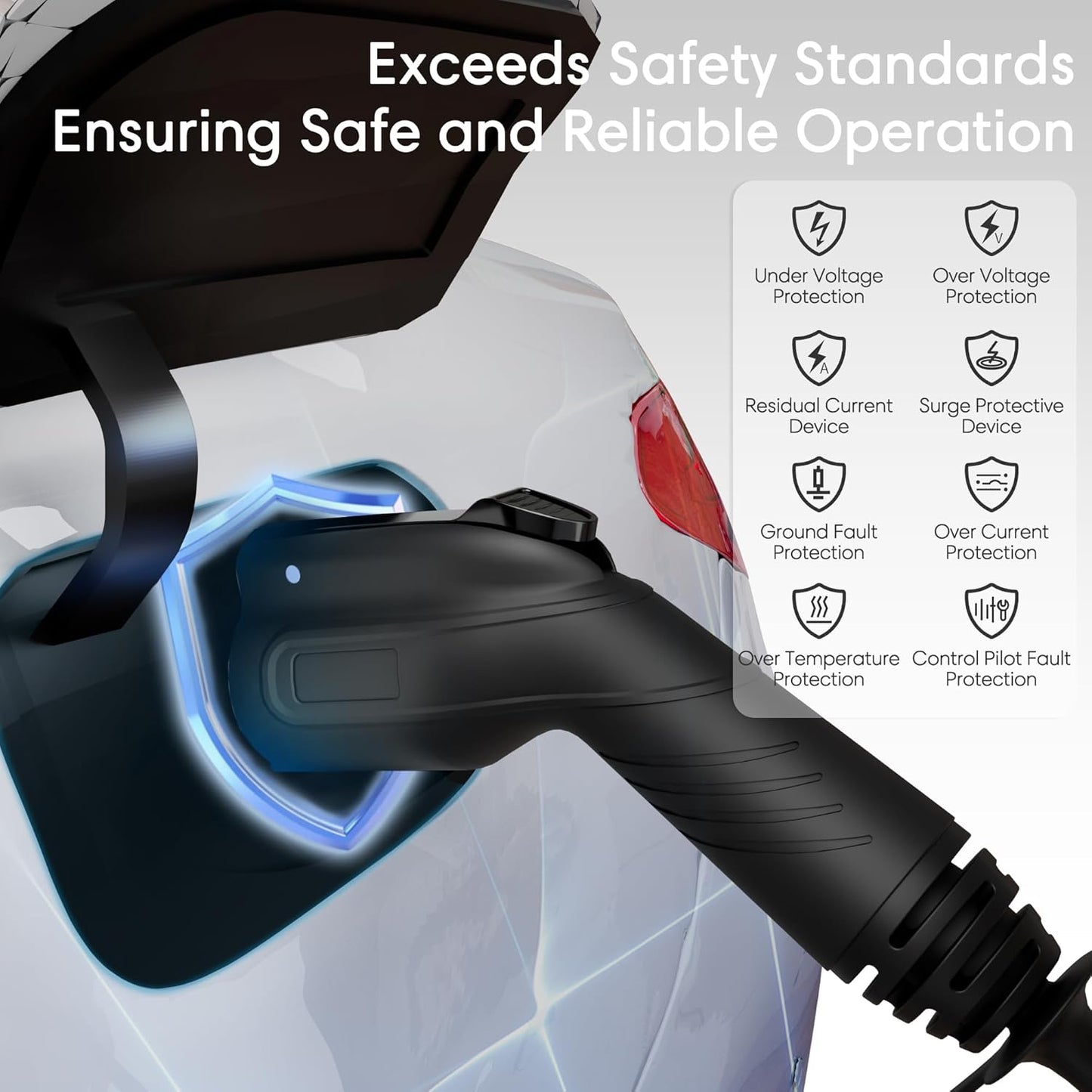 Level 2 EV Charger - 40 Amp Smart EV Charger for Home Level 2 NEMA 14-50, 240V Electric Vehicle Charging Stations 9.6kW, 25ft Cord, Outdoor/Indoor