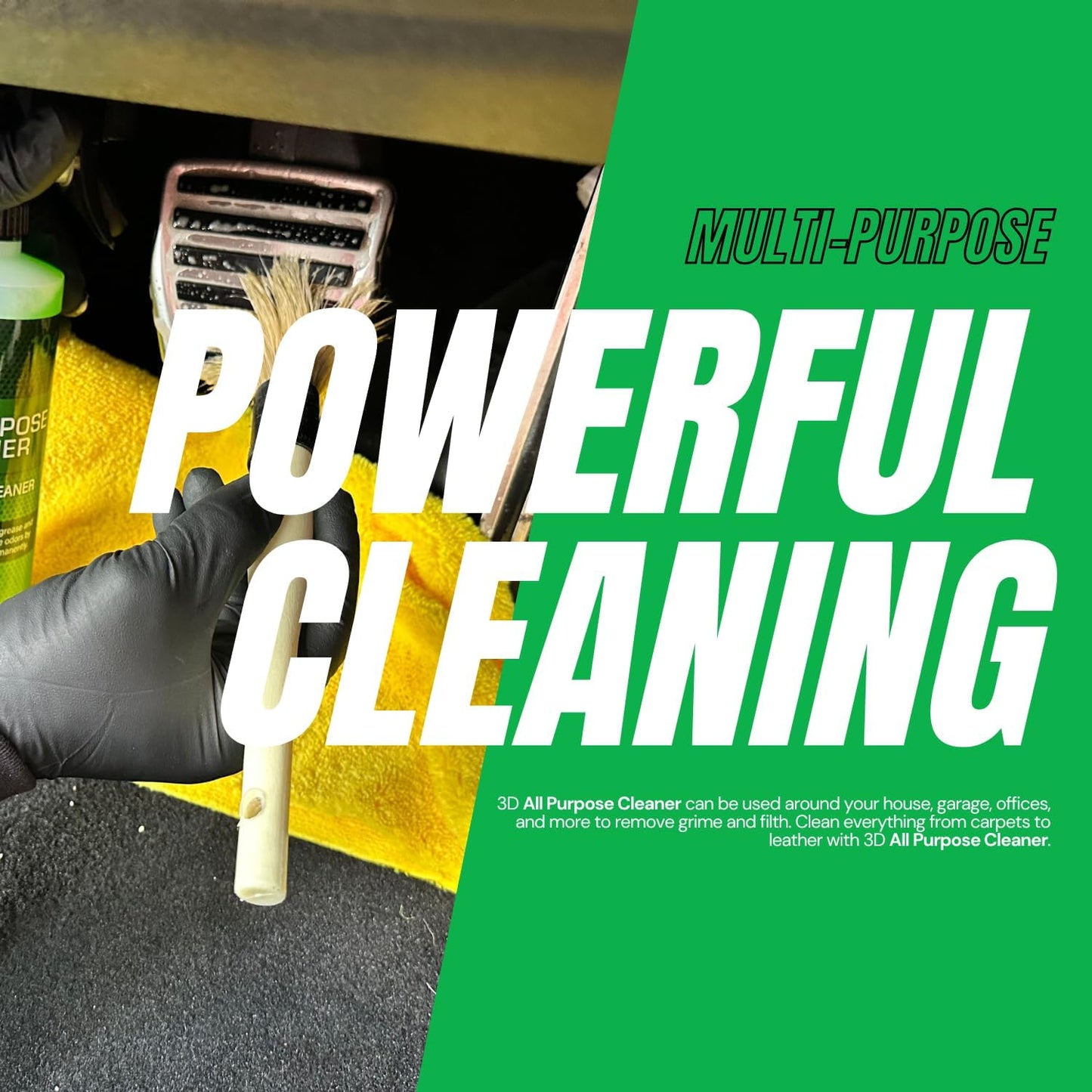 3D All Purpose Cleaner – High-Performance Interior & Exterior Car Cleaner for Vinyl, Leather, Plastic, Fabric, Carpet & More - 16 oz