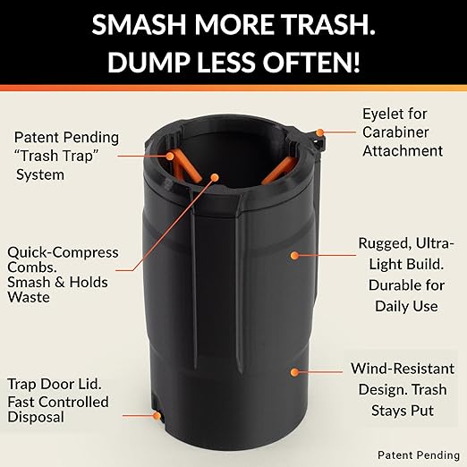 Cup Holder Trash Can for Car ??Patent-Pending Trash Compaction - Up to 10x More Trash to Save You Time - Portable Trash Can for Car, Stroller, Backpacks, and Beyond, Mint