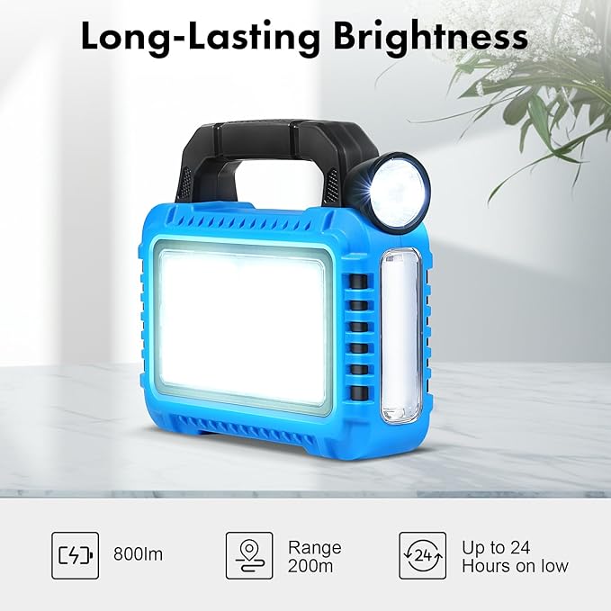 2 Pack Solar Lantern, LED Flashlight for Power Outages, Portable Camping Essentials Lights, Rechargeable Battery Powered Tent Lights for Emergency, Hurricane, Survival Kits, Operated Lamp