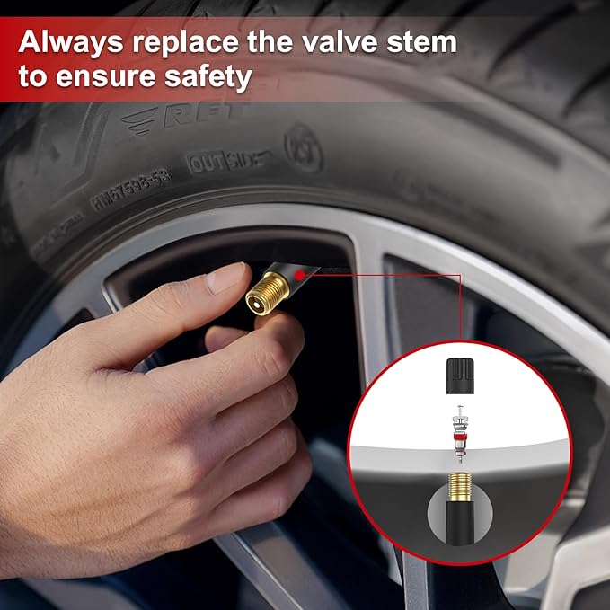 SUNSOUL TR413 Brass Stem EPDM Rubber Snap-in Tire Valve Stems for 0.453 Inch 11.5mm Rim Holes, Pack of 5pcs Valves