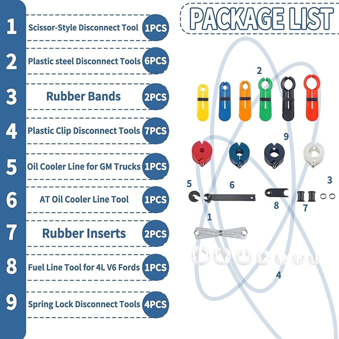 Master Quick Disconnect Tool Kit for A/C Fuel & Transmission Systems Fuel Line Disconnect Tool Set AC Line Removal Tool(red)