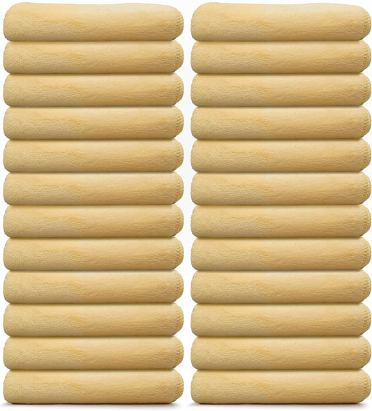 VPD Microfiber Coral Fleece Towels - Dark Yellow, Ultimate Car Drying Towels, Extra Large, Super Absorbent, Lint and Scratch Free, Perfect for Car Wax Polishing (24, 15.75" by 15.75")