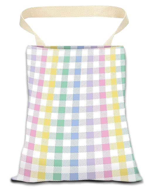 Car Trash Can, Durable Hanging Car Trash Garbage Bag, Cute Automotive Garbage Cans Organizer, Cute Rainbow Checkerboard