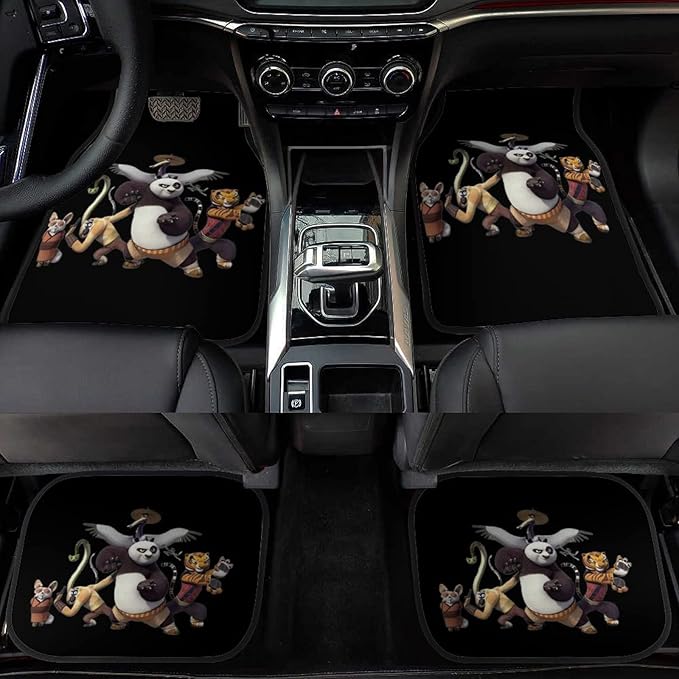 Custom Car Floor Mats Accessories Non Slip 4 Pieces Set All Weather Protection for Car SUV Truck Van Sedan & Coupe Personalized Auto Interior Decorative Black