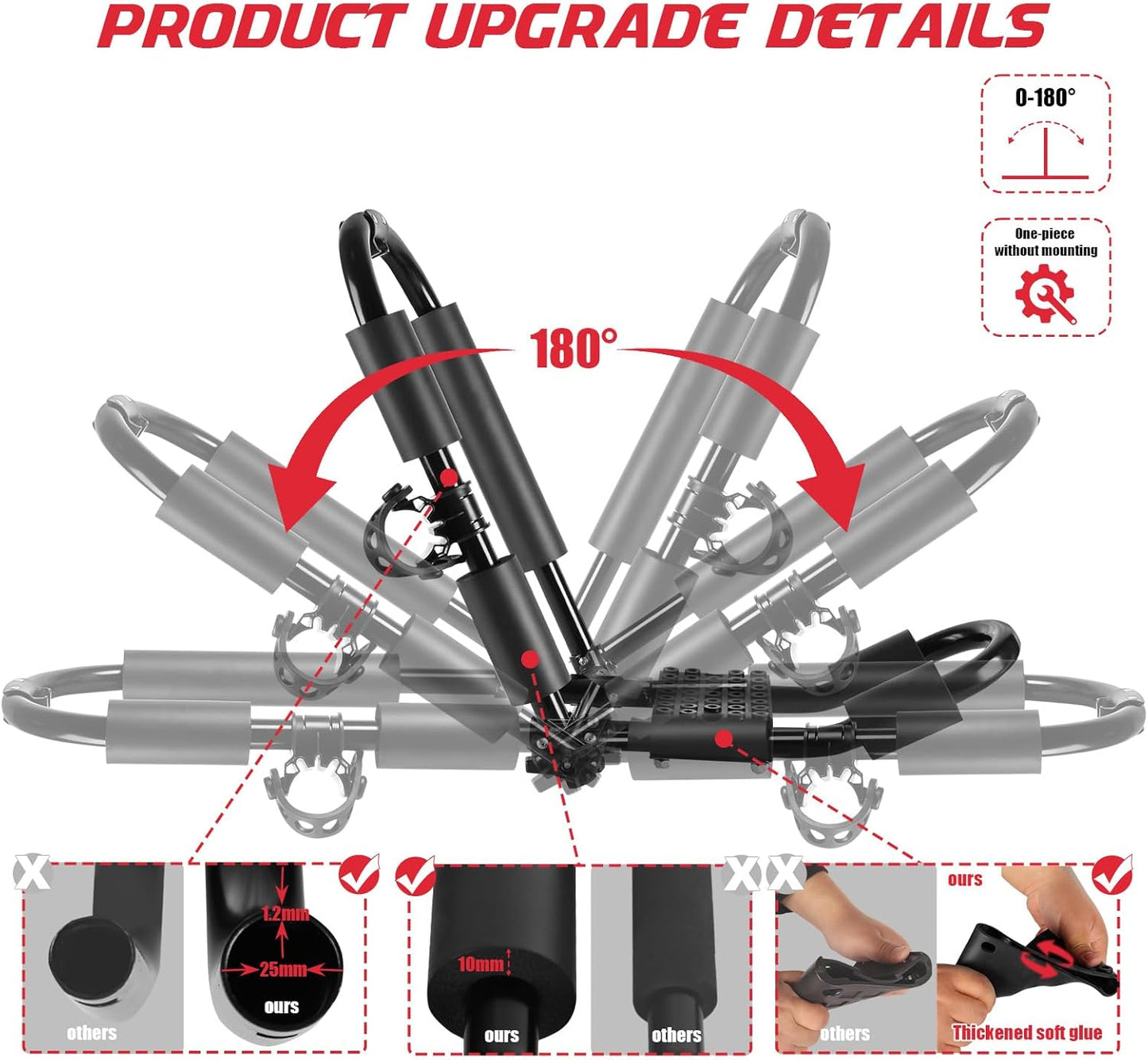 FORWODE Premium Kayak Roof Rack, 1 Pair J-Bar Roof Rack, Folding Adjustable Rack, Weight 80 LBS Heavy Duty Kayak Roof Carrier 1 Kayak, Canoe, SUV, Surfboard on SUV, Car and Truck Crossbar