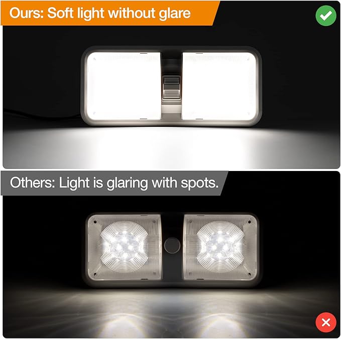 RV Lights Interior, 12 Volt Led Lights 1000LM, Camper Lights 8W, RV Led Lights Interior Fixtures 12V, RV Ceiling Dome Light with Switch for RV/Camper/Trailer/Boat/Car (Natural White, 8Pack).
