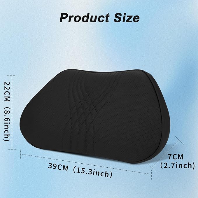 Lumbar Support Pillow for Car Memory Foam Back Sleeper Cushion for Drving Seat for Most Car SUV Home Office Brown