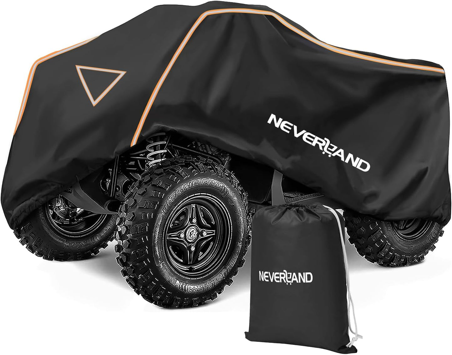 Neverland ATV Cover Waterproof Outdoor Heavy Duty ATV Covers Dustproof Anti-UV 4 Wheeler Cover All Weather Protection Four Wheeler Cover for Polaris Yamaha Suzuki Honda (Black XLarge)