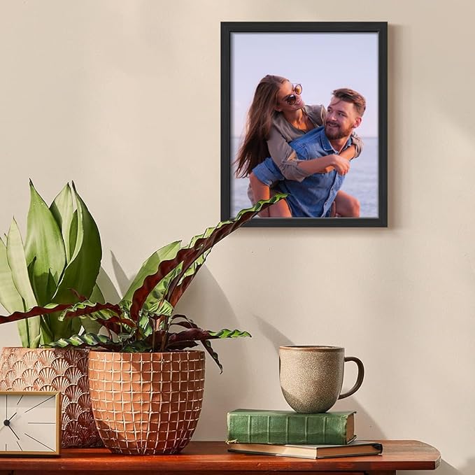 Renditions Gallery 8X10 Custom Photo Prints with Real Wood Picture Frames. Create Personalized Photos with Peel & Stick Photo Frames. Single, Black Frame