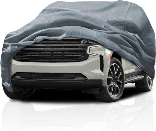 Supreme Full Car Cover - Semi Custom Fit for Chevrolet Tahoe XL SUV (International) 2015-2020 | All-Weather Protection: Waterproof, Dustproof, Windproof, UV-Resistant | Includes Accessories