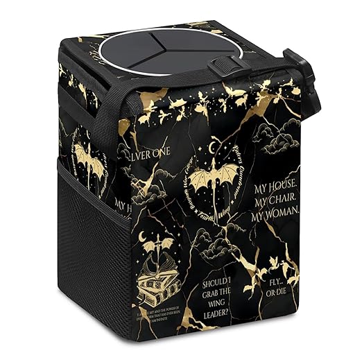 Fourth Wing Car Trash Can with Lid Collapsible Reusable Waterproof Car Garage Bag,Automotive Garbage Can,Car Accessories Interior Car Organizer
