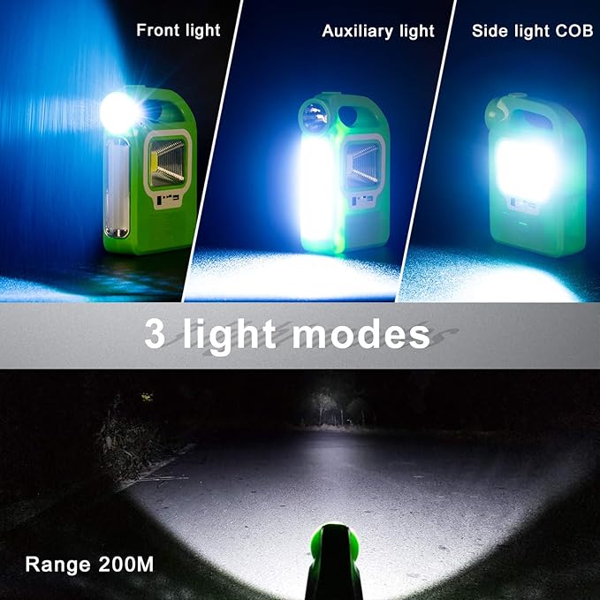 Solar Lantern Camping Essentials Accessories Lights, Rechargeable LED Flashlight for Power Outages, Tent Lights for Emergency, Hurricane, Survival Kits, Operated Lamp, Charging for Device