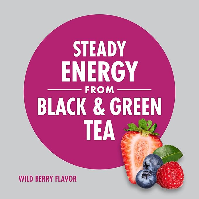 V8 +Energy Wild Berry Juice Energy Drink, 8 fl oz Can (24 Pack)