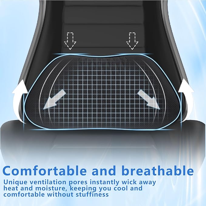 Lumbar Support Pillow for Car Memory Foam Back Sleeper Cushion for Drving Seat for Most Car SUV Home Office Orange2