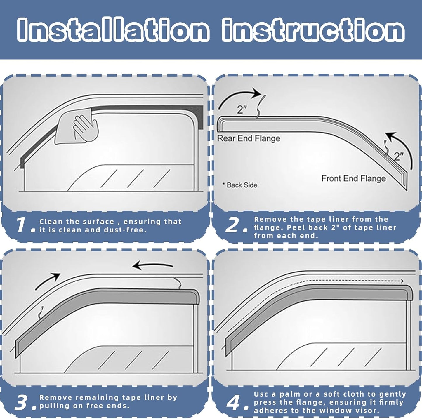 Window Visors Rain Guards fits 2011-2023 C-hrysler 300, Out-Channel Window Wind Deflectors Vent Shades Accessories, Dark Smoke 4 Pcs，2012 2013 2014 2015 2016 2017 2018 2019 2020 2021 2022