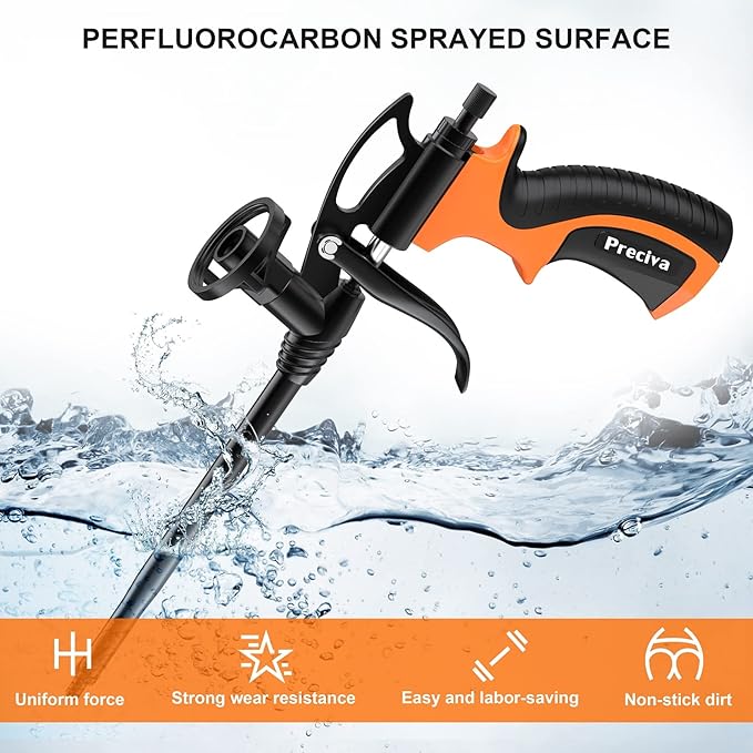 Preciva 2 PCS Spray Foam Gun, Upgrade Pu Expanding Foaming Gun Professional Caulking Gun Insulation Suitable for Caulking, Filling, Sealing