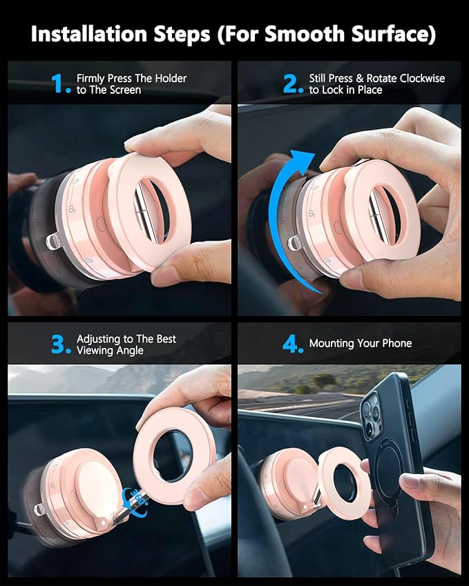 Vacuum Magnetic Car Phone Holder for Mag-Safe [89+LBS Suction & 3200gf Magnetic] 360° Adjustable Ultra Suction Cup Phone Holders for Your Car, Car Mount for iPhone 17 Pro Max 16 15 14 13 12 Air Plus