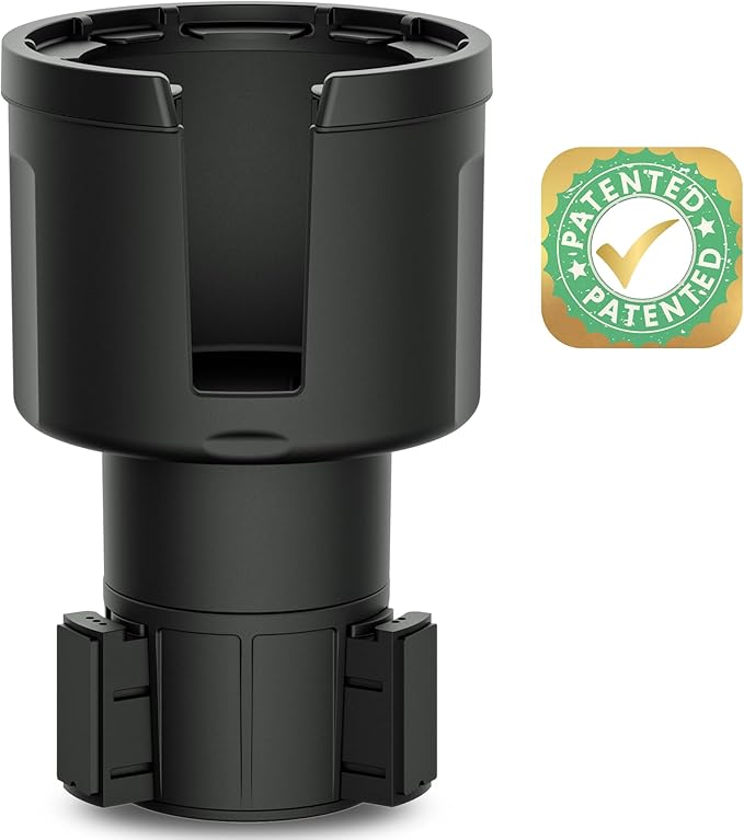 [Patented & Upgraded] Car Cup Holder Expander - Adapter Holds: Hydro-Flask, Yeti, Nalgene, Owala, Large (32 40 oz) Water Bottles - Adjustable Expandable Insert Extender ??Universal