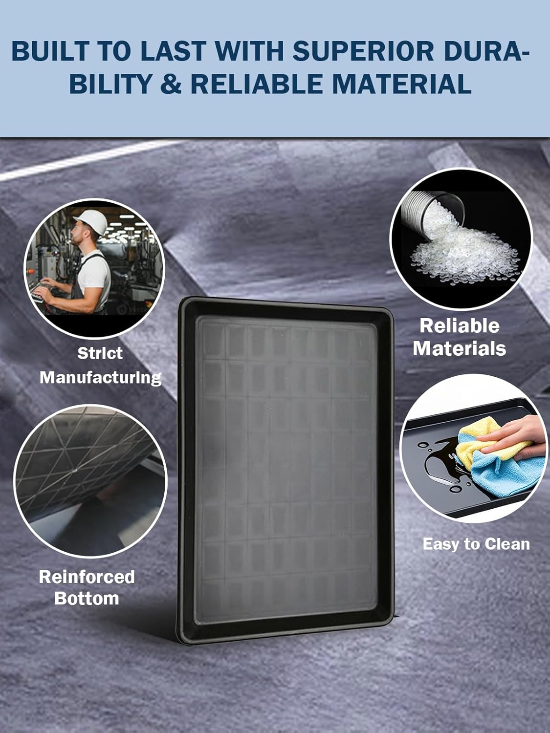 6Pack Extra Large Oil Drip Pan 35.4 x 24 x1.4 Inches Oil Change Drain Drip Tray for Under Car Plastic Oil Tray Auto Oil Catch Pan for Transmission Garage Automotive Driveway to Keep Floor Clean