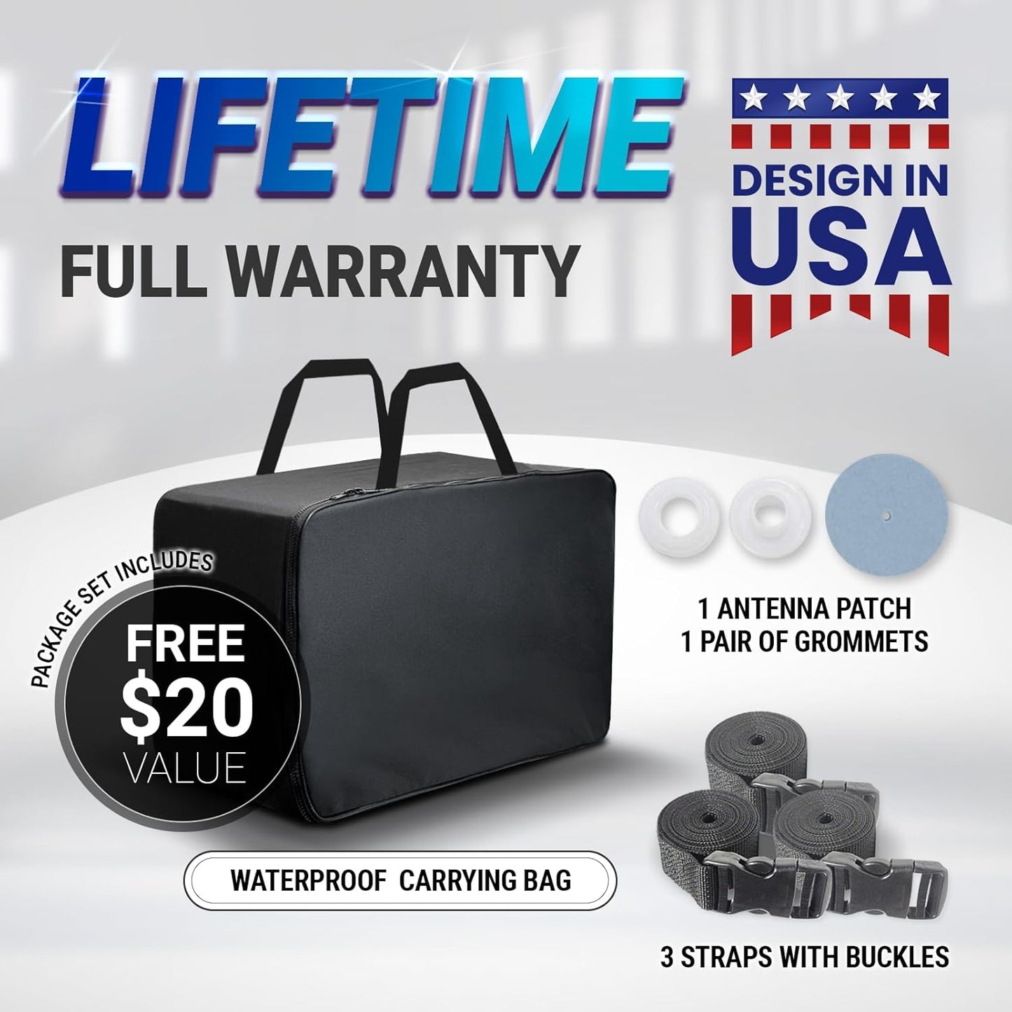 iCarCover Custom Car Cover for Pontiac Ventura (1960-1961) Waterproof All-Weather Rain Snow UV Sun Protector Full Exterior Indoor Outdoor Car Cover (Stripe - Gray/Black)