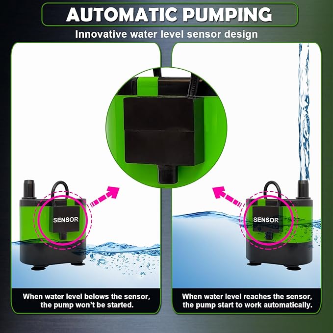 Automaitc Condensate Pump Small Sump Pump For Air Conditioner Dehumidifier Swamp Cooler Pump Evaporative Air Cooler Green-2