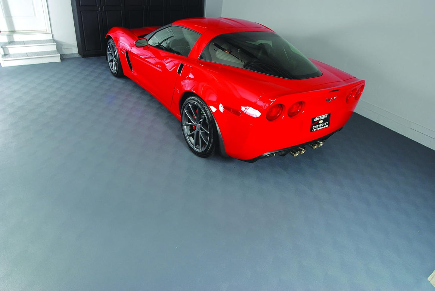 G-Floor Seamless Sheet Vinyl Shed Flooring Cover with Bonded Fibrous Backing - Levant Pattern (8' x 8', Slate Grey)