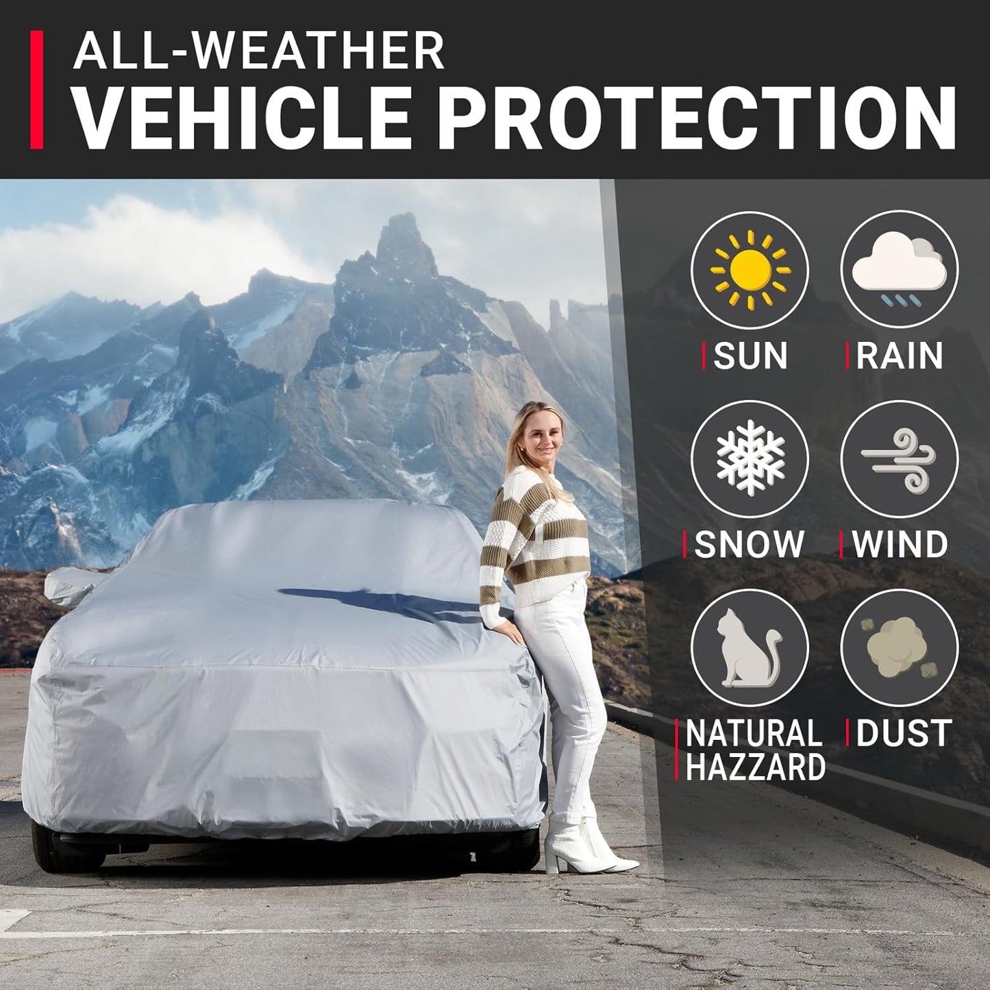 iCarCover Custom Car Cover for Mitsubishi 3000GT, Waterproof All Weather Rain Snow UV Sun Hail Protector for Automobiles, Automotive Full Exterior Indoor Outdoor Car Cover (Year Fits 1991-1999)