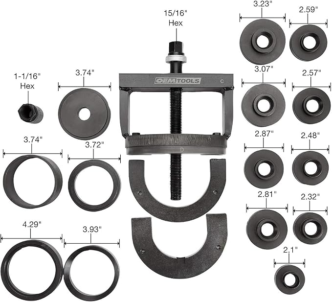 OEMTOOLS 37342 Master Wheel Bearing Removal Tool, Wheel Bearing Installer Kit Fits Most Vehicles, Self-Centering Design, Front, Rear, and All-Wheel Drive