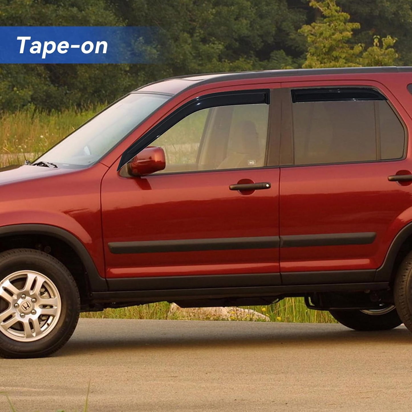 Window Visors Rain Guards for 2002 2003 2004 2005 2006 Honda CRV, Out-Channel Window Vent Wind Deflectors Visors Shades for 02 03 04 05 06 CR-V