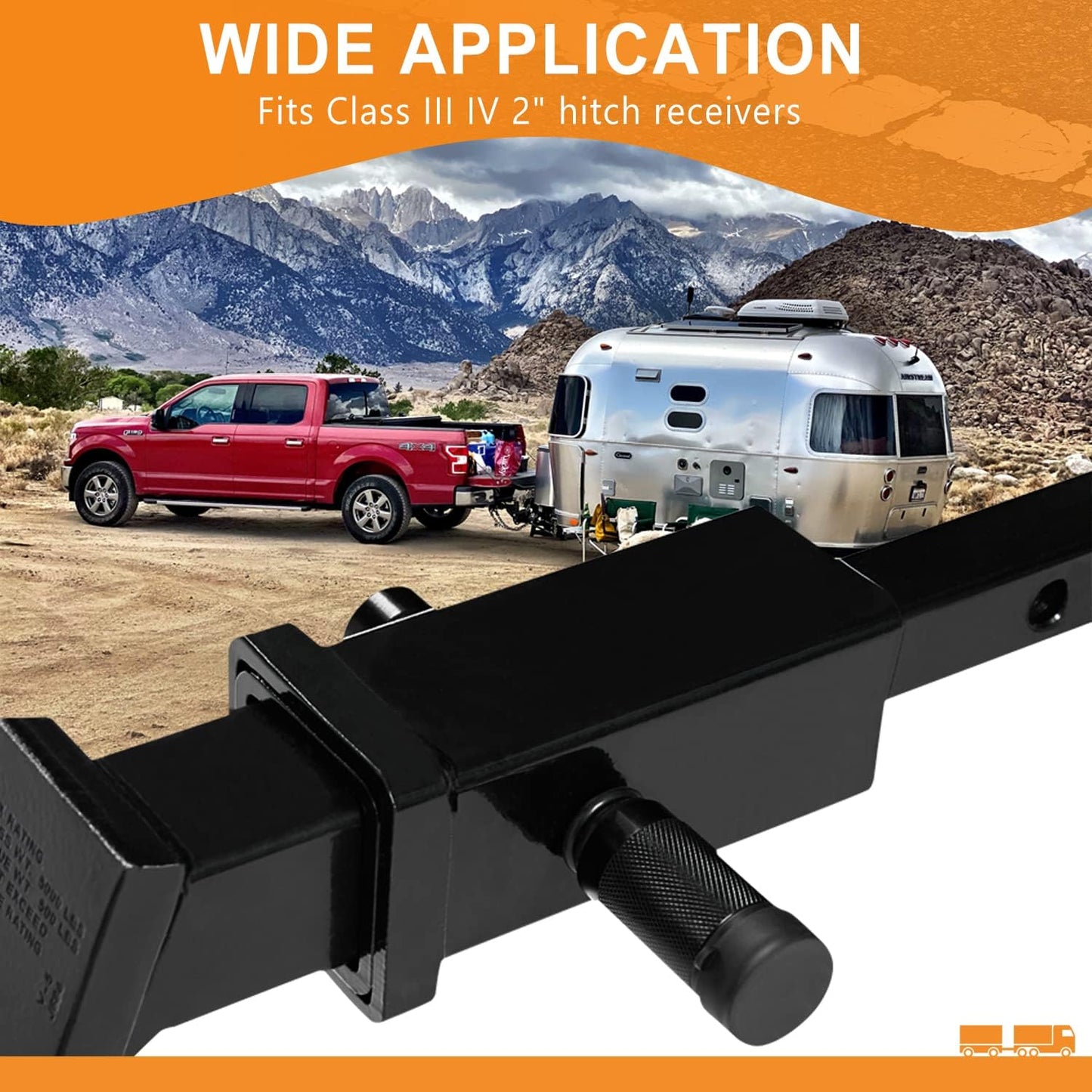 Trailer Hitch Locks, Hitch Lock with 5/8'' Pin Fits Class III IV 2" Hitch Receivers, Tow Hitch Lock with Anti-Rattle O-Rings for Trailer Truck Car Boat (1 Pack)