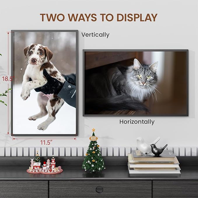 Heimlove 12x19 Metal Picture Frame,Black Aluminum Photo Frames-Real Tempered Glass,Wall Gallery Poster Puzzles Artwork frame Mounting Horizontally or Vertically Decor for Wall-3 Pack