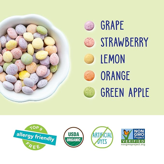 YumEarth Organic Sour Giggles Chewy Candy - Allergy Friendly (Top 9 Free), No Artificial Dyes or Flavors, Non GMO, Gluten Free, Vegan - Individually Wrapped Sour Snack Packs - 0.5 Ounce (Pack of 10)