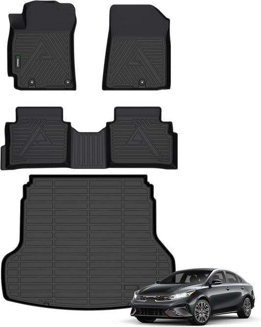ANBINGO® Floor Mats & Cargo Liner for Kia Forte 2019-2024丨Custom for Forte S | EX | FE | LX | LXS | GT | GT-Line, 3D All Weather Car Floor Liners for Forte, Full Set