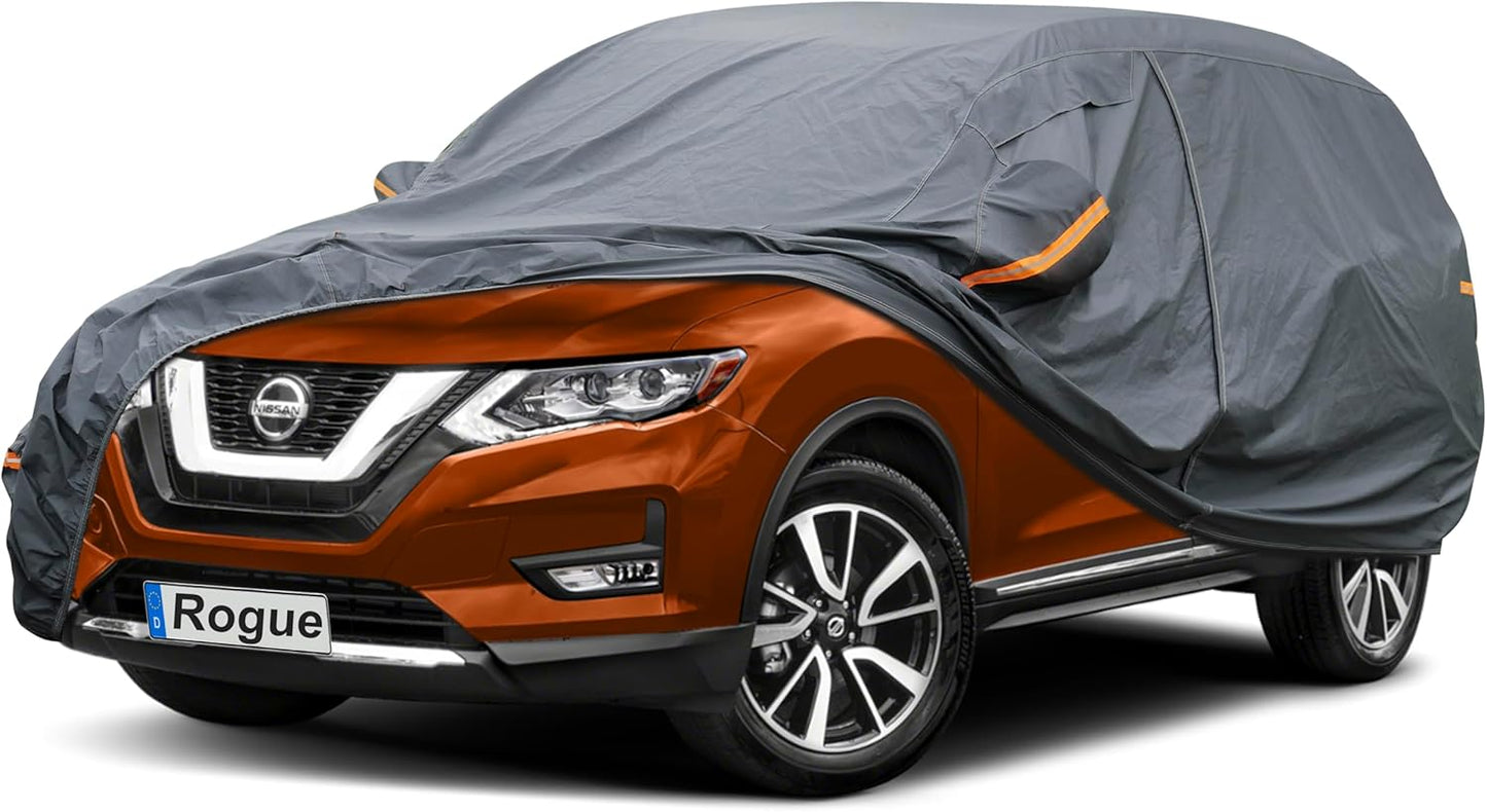 Premium Car Cover Custom Fit Nissan Rogue (2007-2025), 16 Layers Heavy Duty Car Cover Waterproof All Weather with Zipper Door for Sun Rain Snow Dust Uv Protection