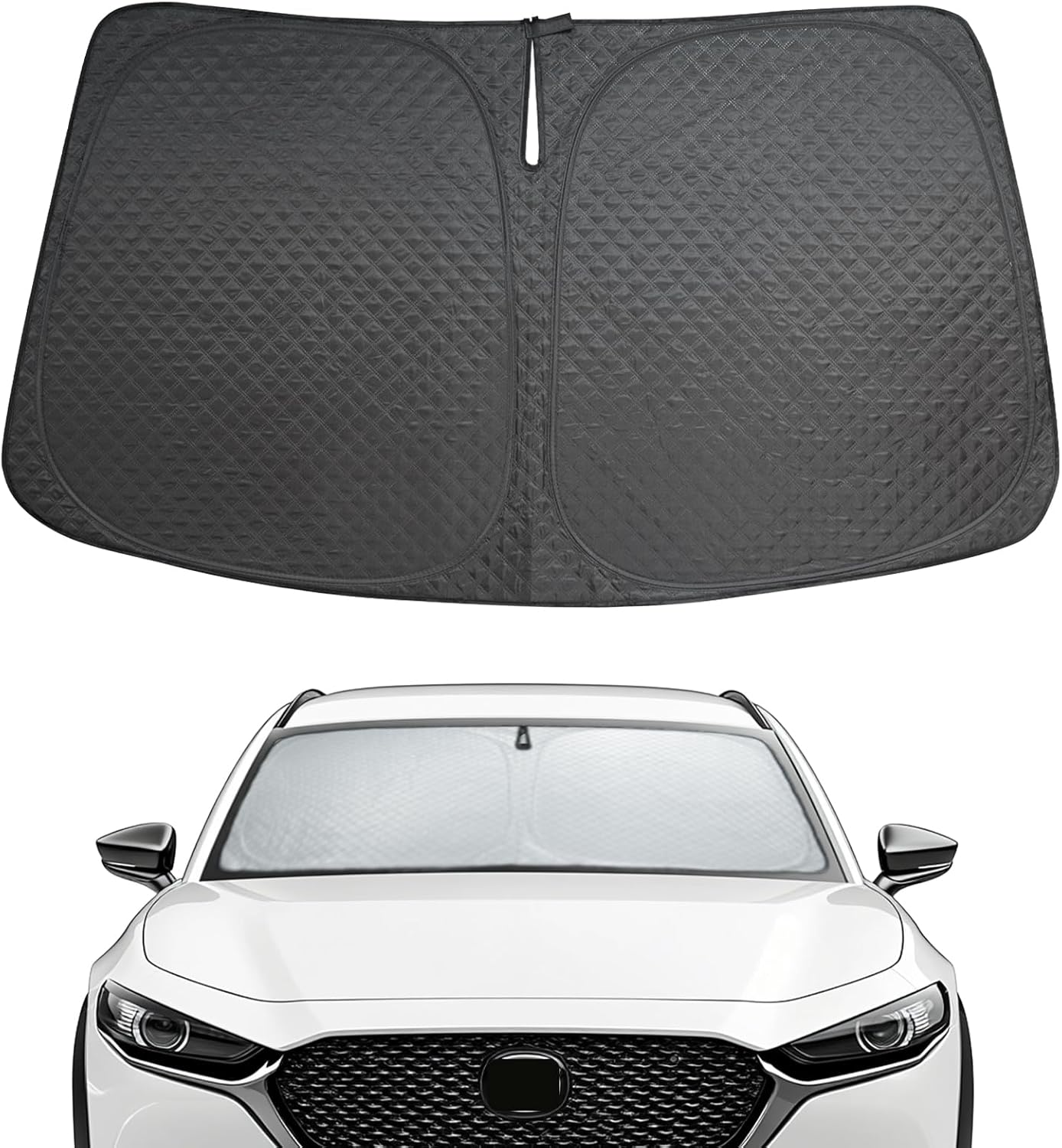 Car Windshield Sun Shade 5 Layers Thick for Mazda CX-30 SUV 2019-2024 2025 - Front Window Sunshade Sun Visor Accessories - Protector for CX30 Vehicle Reflect UV Sun and Heat